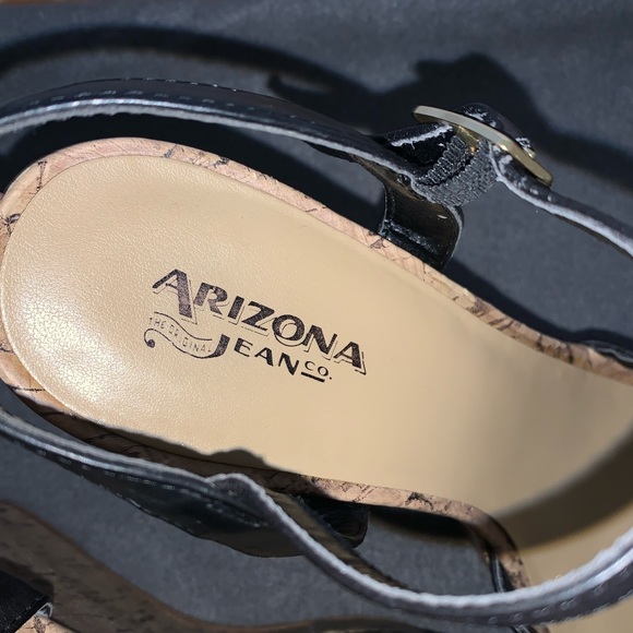 5 inch black & cork wedges size 10 - Picture 5 of 7